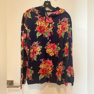 Polo Ralph Lauren - Navy Floral Hoodie - Size Large